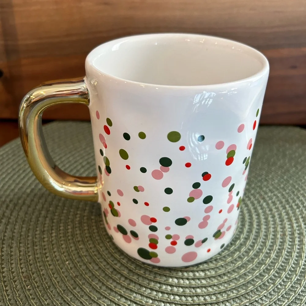 Pier 1 Imports Monogram Letter “S”Confetti 14 Ounce Tea or Coffee Mug Pristine.